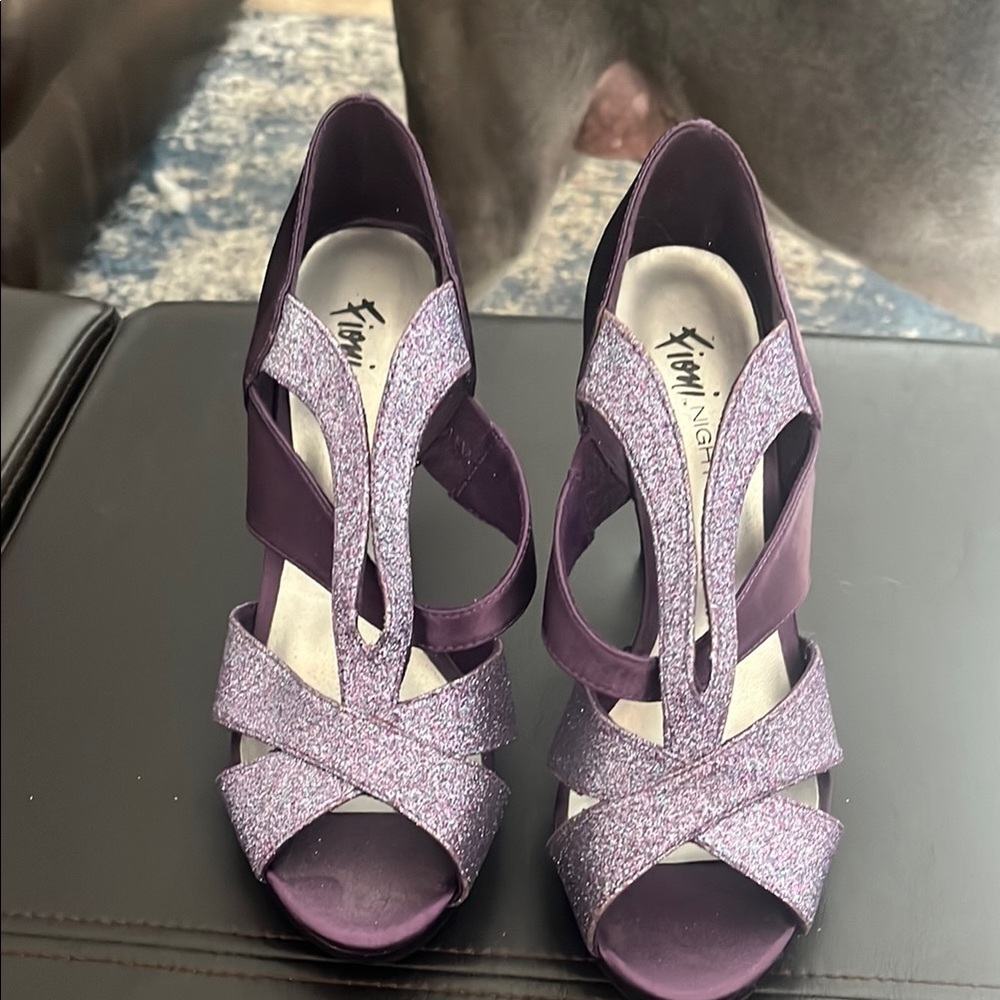 Women's Purple Glitter Heels